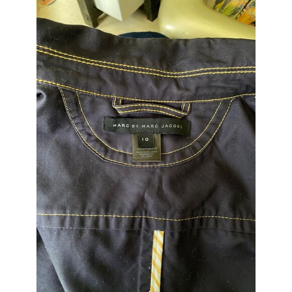 EUC Marc by Marc Jacobs Dark Denim Belted Safari Cargo Jacket 10 - Picture 8 of 8